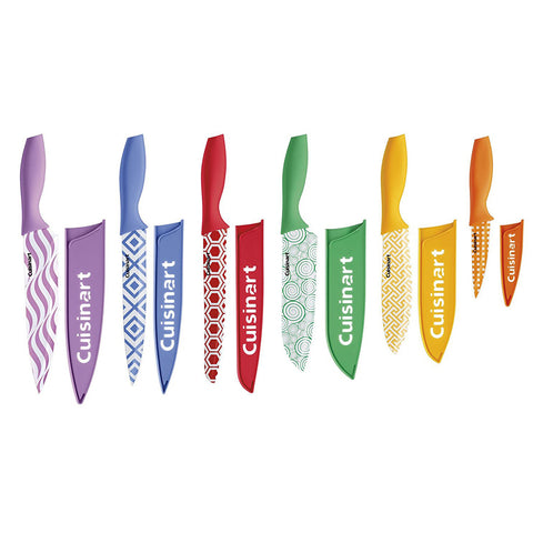 Advantage Color Collection 12-Piece Printed Color Cutlery Set, Multicolor w/Protective Kitchen Gloves