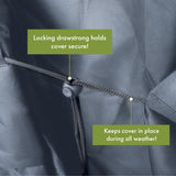 Heavy-Duty Barbecue Gray 4-5 Burner Gas Grill Cover - UV Protected, Wind and Water Resistant